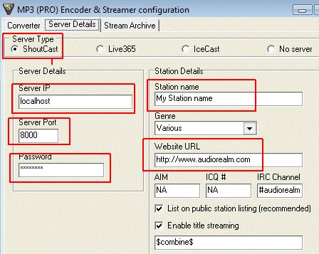 Radio streaming config